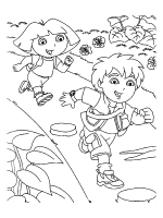 A coloring page of go diego go